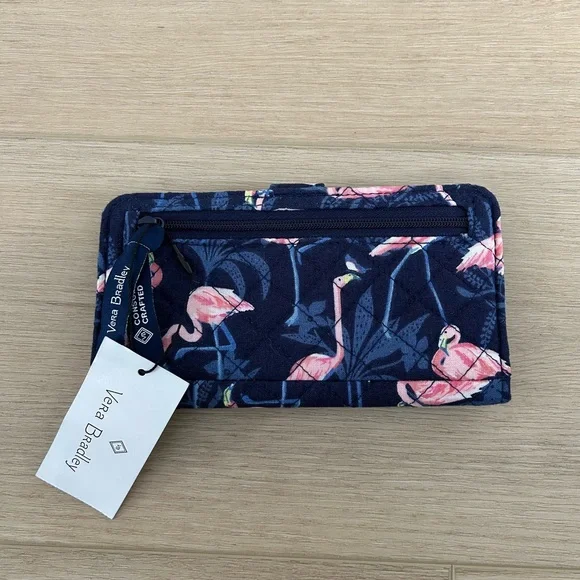 NWT Vera Bradley RFID Finley Wallet 'Flamingo Party" Credit Cards, ID - Picture 6 of 6